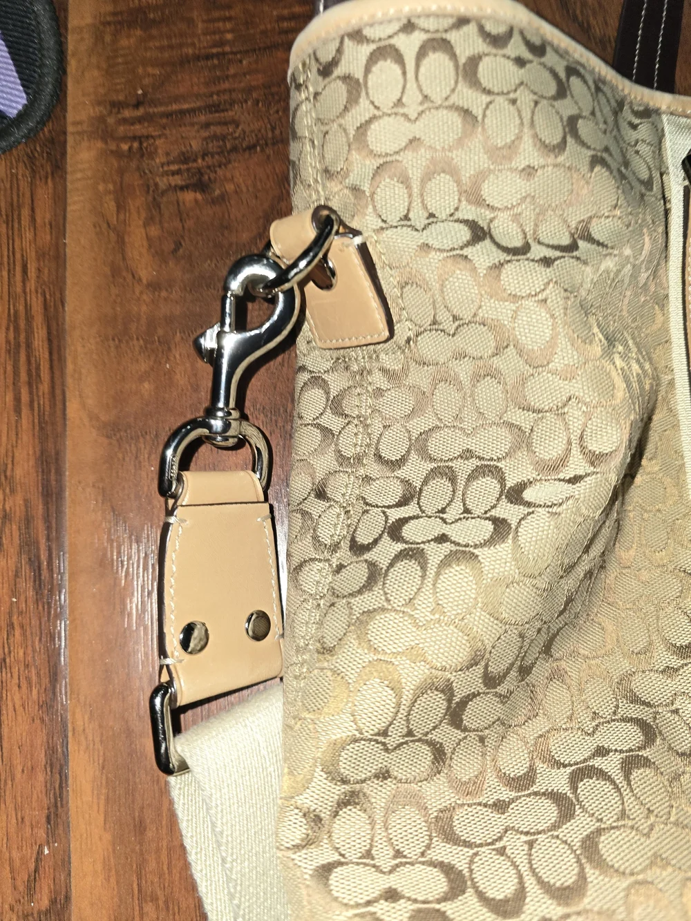Coach Signature Jacquard Canvas Tote in Khaki